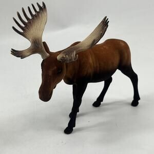 Vintage Flocked Moose Figure Outdoors Hunting Gift Rustic Cabin Lodge Decor 11"